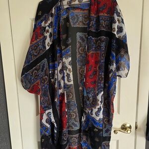 Live 4 Truth Paisley Sheer Kimono - Black, Blue, Red